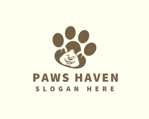 Puppy Dog Paw  logo design