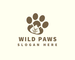 Puppy Dog Paw  logo design