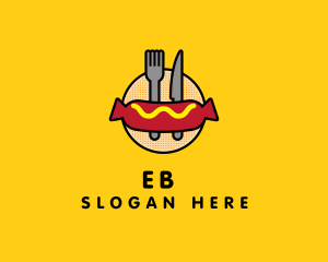 Hot Dog Sausage Meal Logo