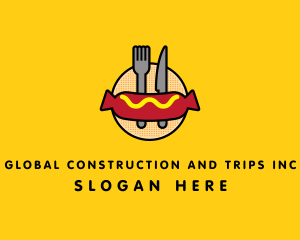 Hot Dog Sausage Meal Logo