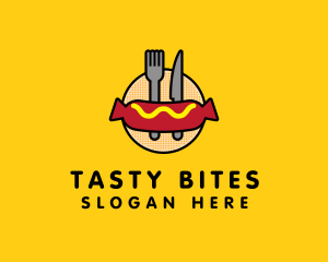 Hot Dog Sausage Meal Logo