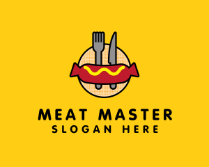 Hot Dog Sausage Meal logo design