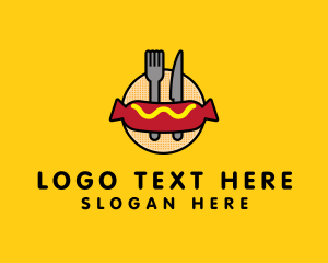Hot Dog Sausage Meal Logo