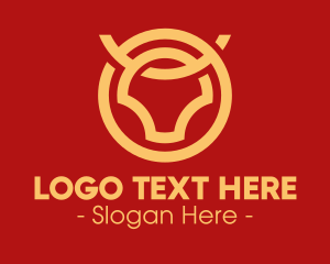 Circle - Gold Horns Circle logo design
