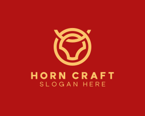 Abstract Bull Horns logo design