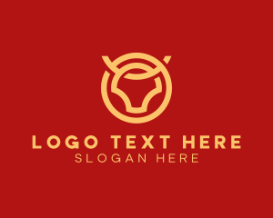 Bull - Abstract Bull Horns logo design