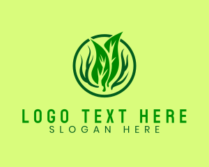 Nature - Grass Leaf Gardening logo design