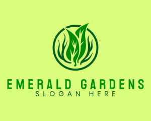 Grass Leaf Gardening logo design