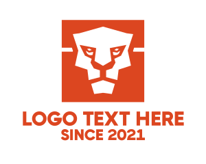 Orange Lion - Wild Lion Cube logo design