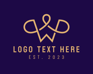Fashion Designer - Gold Luxury Letter W logo design