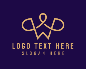 Gold Luxury Letter W Logo