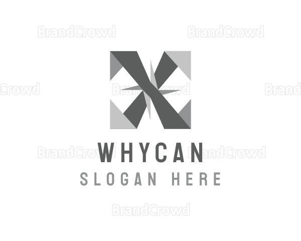 Origami Tile Pattern Letter X Logo