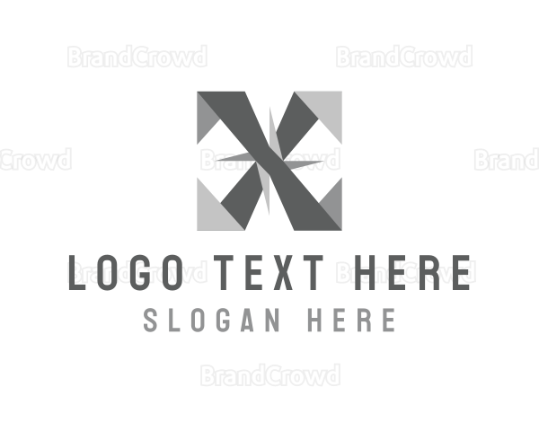 Origami Tile Pattern Letter X Logo