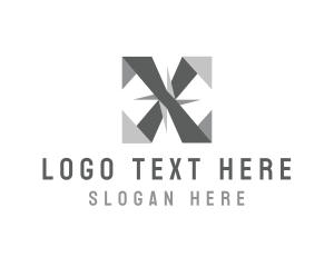 Tiling - Origami Tile Pattern Letter X logo design