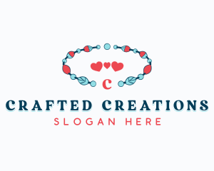 Heart Beads Bracelet logo design