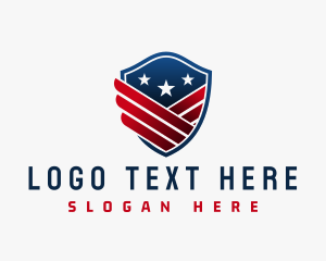 America - Patriotic Wing Shield logo design
