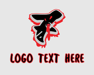 Dangerous - Splatter Graffiti Number 7 logo design