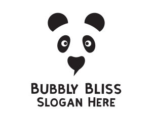 Panda Speech Bubble logo design