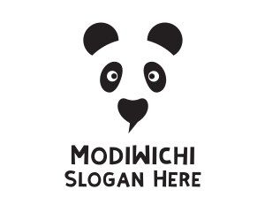 Panda Speech Bubble logo design