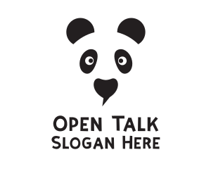 Panda Speech Bubble logo design