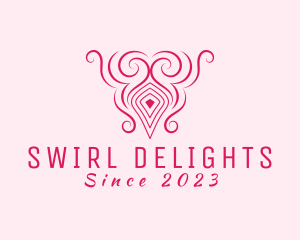 Vase Swirl Decor logo design