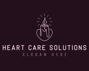 Valentine Candlelight Wellness logo design