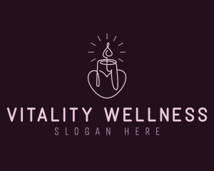 Valentine Candlelight Wellness logo design