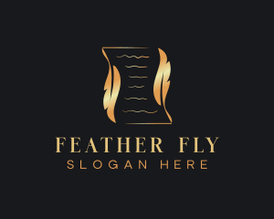 Feather Quill Writer logo design