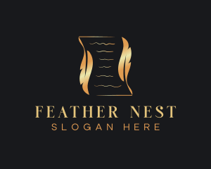 Feather Quill Writer logo design