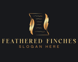 Feather Quill Writer logo design