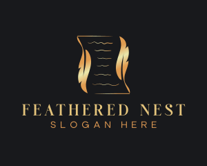 Feather Quill Writer logo design