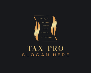 Tax - Feather Quill Writer logo design