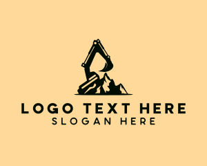 Contractor - Mining Excavator Heavy Equipment logo design