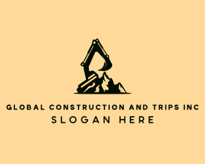 Mining Excavator Heavy Equipment Logo