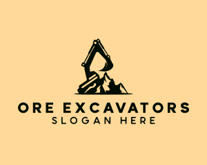 Mining Excavator Heavy Equipment logo design