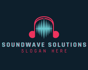 Audio - Audio Soundwave Headphones logo design