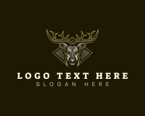 Moose - Antler Deer Buck logo design