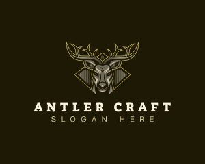 Antler Deer Buck logo design