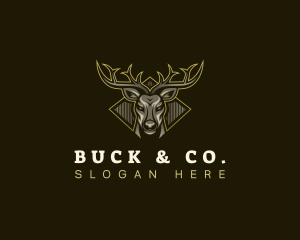 Buck - Antler Deer Buck logo design