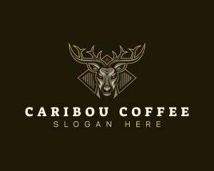 Caribou - Antler Deer Buck logo design