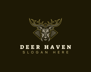 Antler Deer Buck logo design