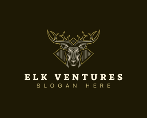 Antler Deer Buck logo design