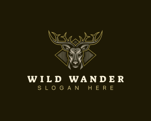 Antler Deer Buck logo design