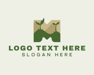 Agriculture - Planting Leaves Eco logo design