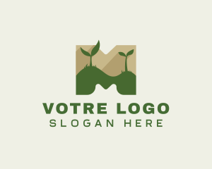 Agriculture - Planting Leaves Eco logo design
