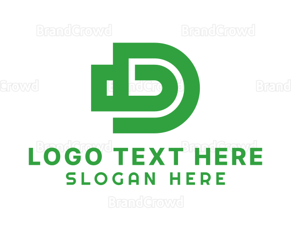 Green Bullet Letter D Logo