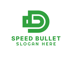 Bullet - Green Bullet Letter D logo design