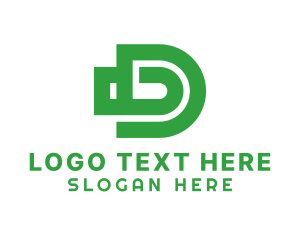 Hobby - Green Bullet Letter D logo design