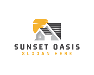 Sun Roofing Real Estate logo design