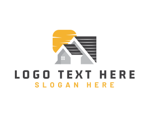 Village - Sun Roofing Real Estate logo design